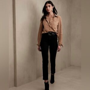 W 24 Petite Banana Republic Black Denim High Rise Slim